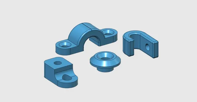 Beschlag-Set (Schelle, Scheibe und Haken) – 3D-gedrucktes Teil